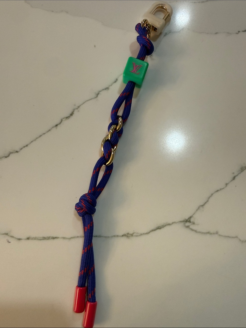 Fashion monogram cord bag charm